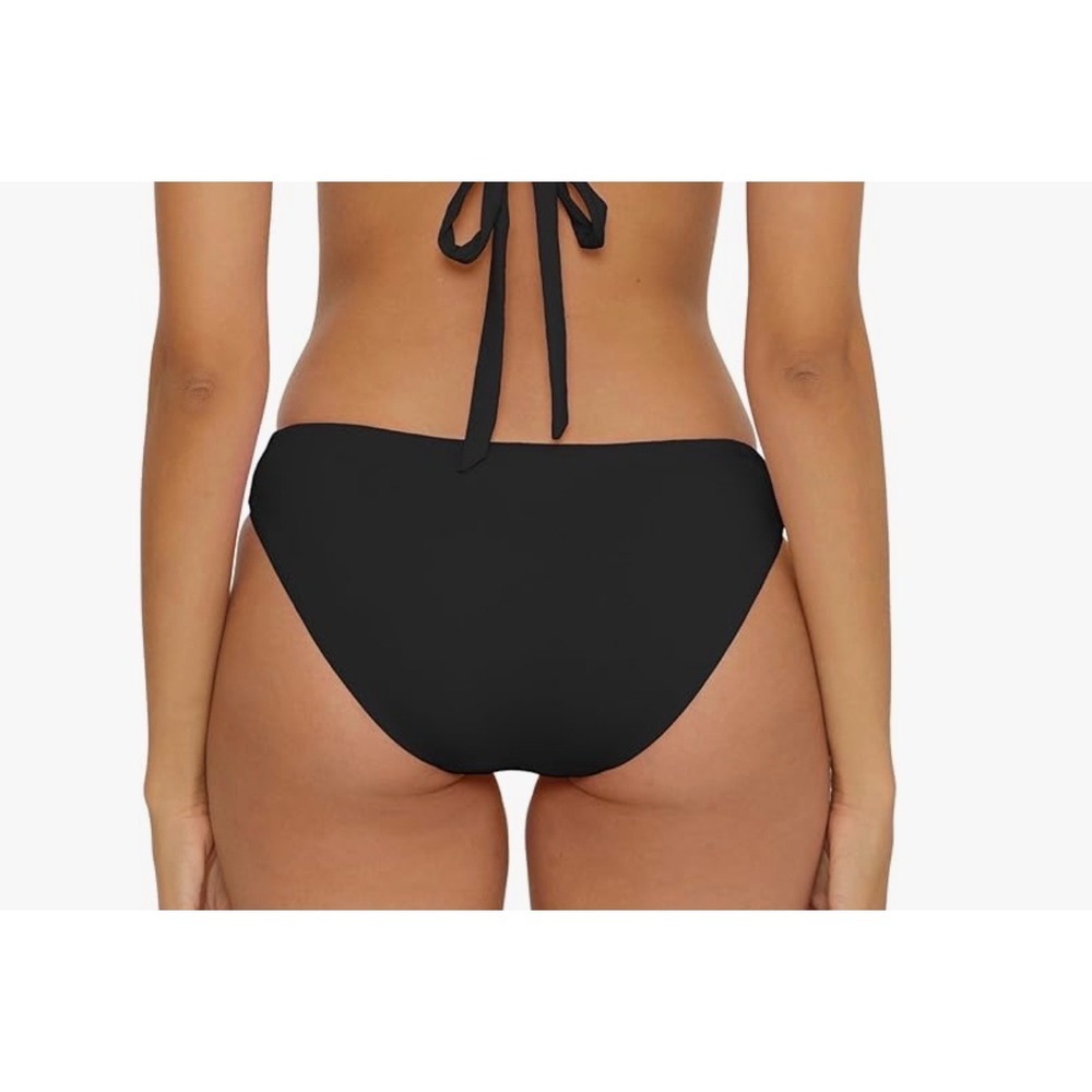 Becca by Rebecca Virtue Womens Black Cutout Hipster Bikini Bottom Large - Picture 4 of 9
